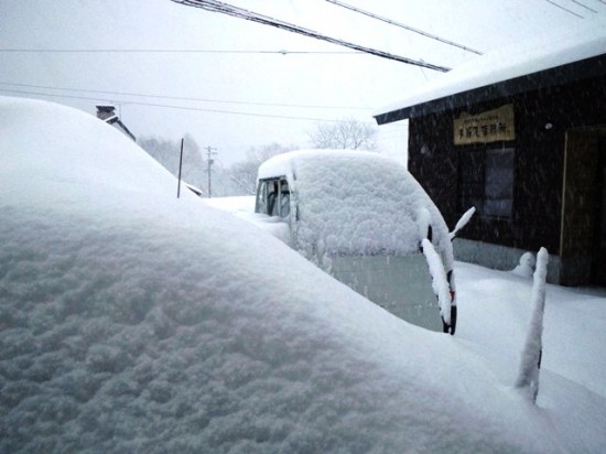 この時期に一晩で３０cmの積雪が。。。