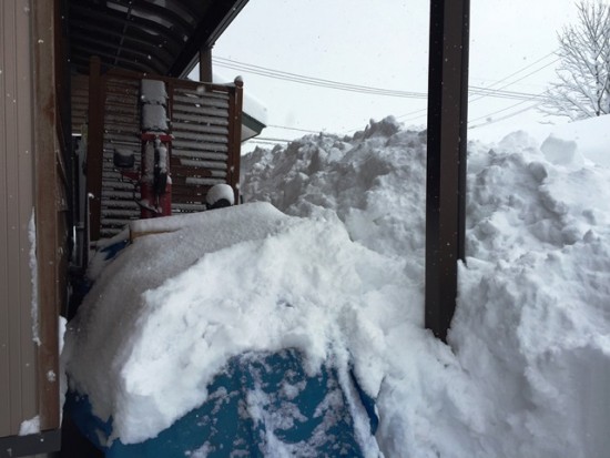 どんど焼き終了直後の大雪20150112-1