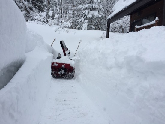 どんど焼き終了直後の大雪20150112-2