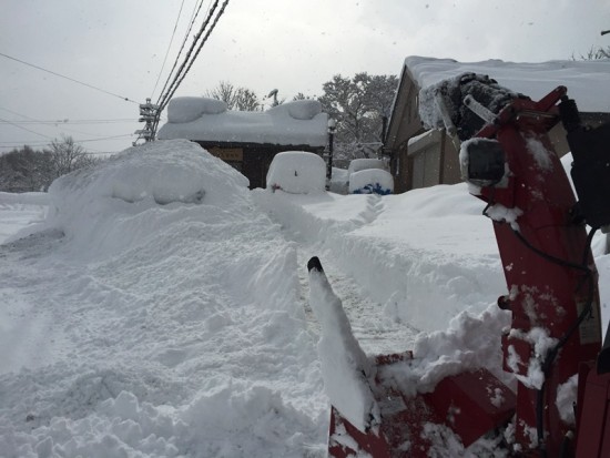 どんど焼き終了直後の大雪20150112-3