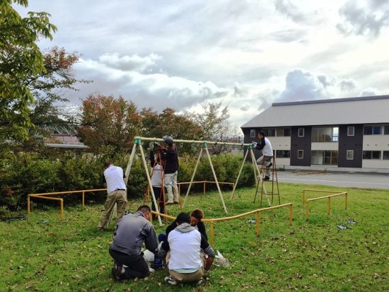 商工会青年部事業・黒姫駅前公園遊具ペンキ塗り20171005-2