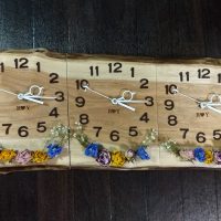 お客様DIY作品「結婚式の３連時計（胡桃一枚板）」～埼玉県川上様～20180616