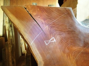 欅一枚板テーブル製作開始20131209-2