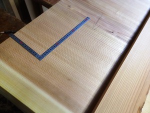 杉一枚板ダイニングテーブルの製作開始20131012-5