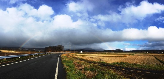 物件に向かう途中で虹が！20151203