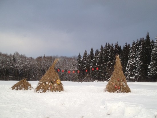 どんど焼き道祖神20140112