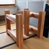 東京都・増田様の杉兼用脚が完成！～ブラックウォルナット一枚板テーブル～20160825