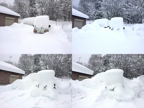 私の軽トラも4日間の豪雪でこの有様です。。20170117