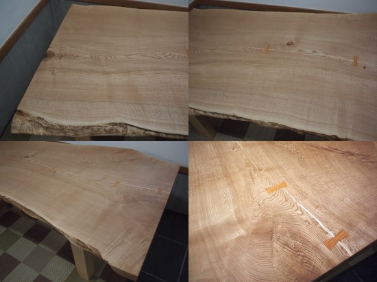 栗超幅広一枚板テーブル、完成20140308b