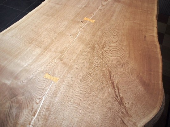 栗超幅広一枚板テーブル、完成20140308c