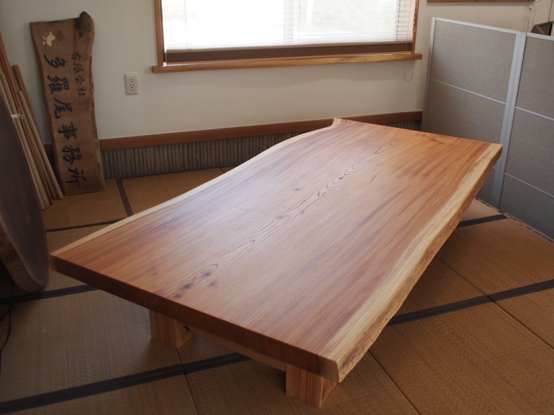 長野市中山様欅一枚板掘りごたつ用テーブル、完成20150804 │ 信州