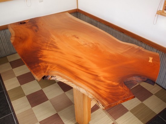 欅一枚板テーブル、完成20131231-1