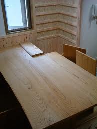 とっこやさんの栗大型材３枚をご使用になりテーブルをご製作されました。2
